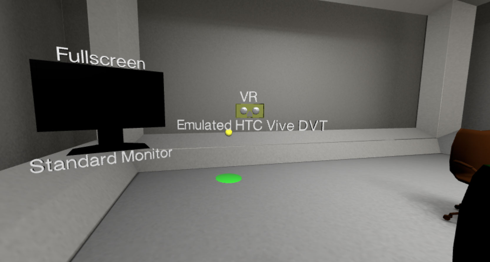 Primrose VR showing default screen and HTC Vive support